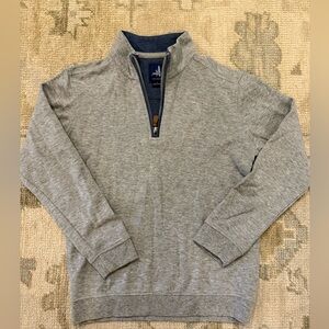 johnnie-O boys Heather Gray and blue Zip-Up Sweater